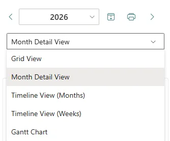 Calendar Planner web part properties pane - Switching Views