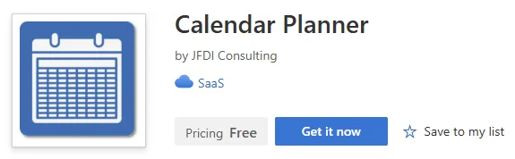 Calendar Planner in the Microsoft Marketplace