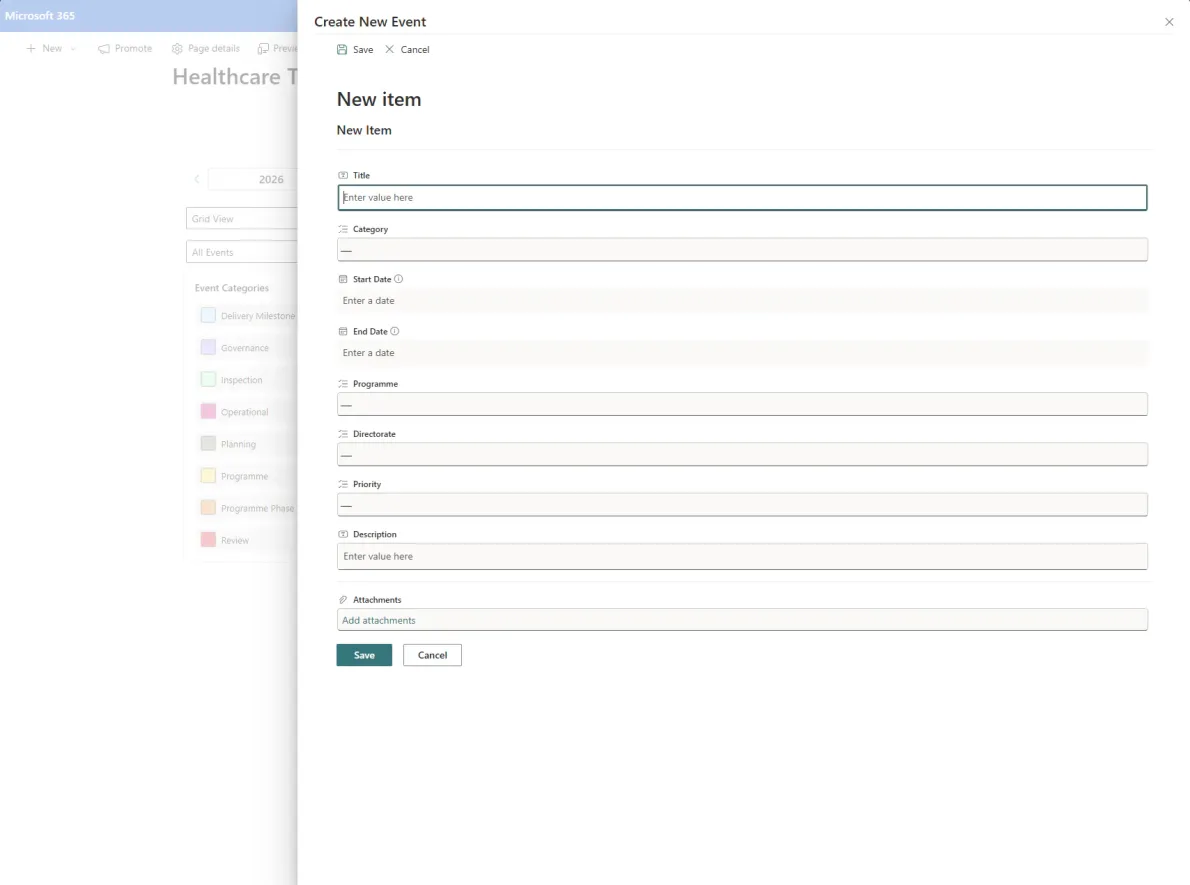 Creating new item in calendars - standard tier feature