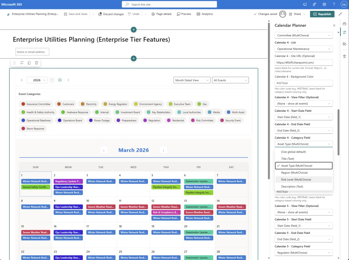 Displaying several lists with filers